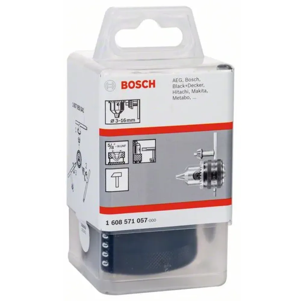 Bosch Keyless Chuck кулачковый патрон до 16 мм, 5/8 дюйма - 16 с фиксатором, 1608571057