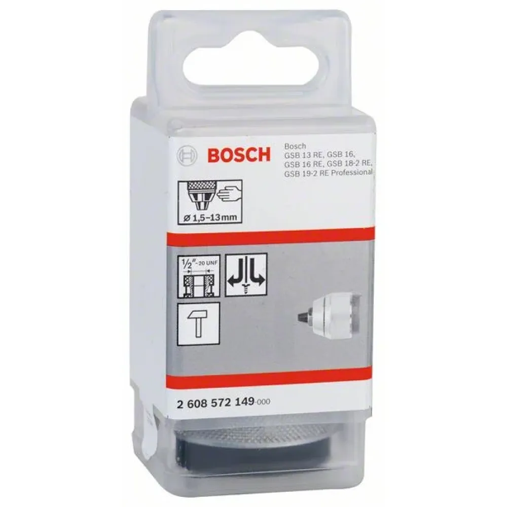 Bosch Keyless Chuck быстрозажимной сверлильный патрон 1.5-13 мм, 1/2 дюйма - 20 с П/Л вращением, 2608572149
