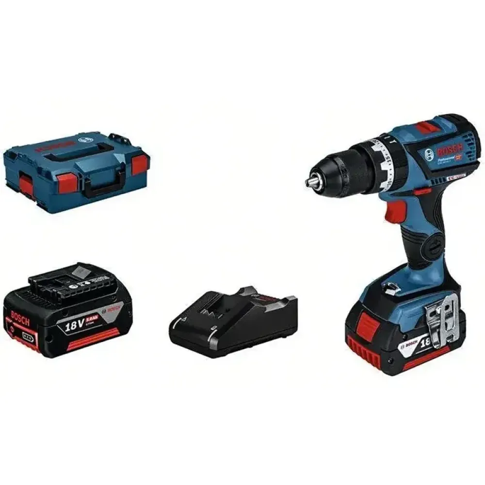Bosch GSB 18V-60 C Professional аккумуляторная ударная дрель-шуруповерт (2 x 5 Ач, ЗУ) с кейсом, 06019G210B