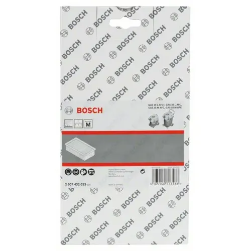 Bosch плоский складчатый фильтр для GAS 35, целлюлоза, 2607432033