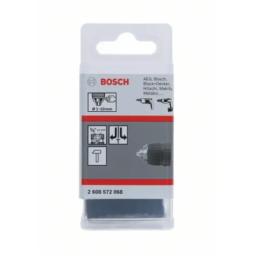 Bosch Keyless Chuck быстрозажимный сверлильный патрон 1.0-10 мм, 3/8 дюйма - 24 с П/Л вращением, 2608572068