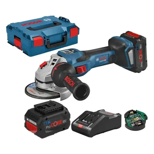 Bosch GWS 18V-15 SC Professional аккумуляторная угловая шлифмашина (2 x 8 Ач, ЗУ), 06019H6101