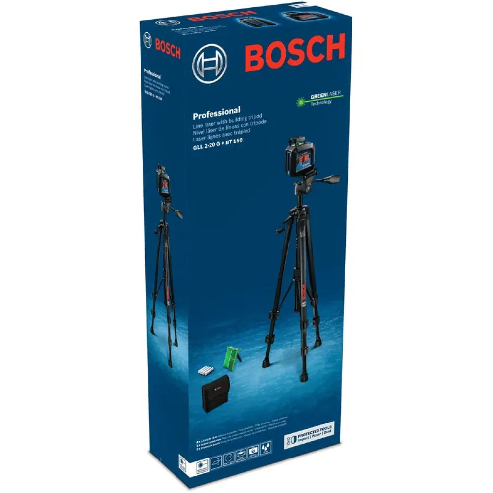 Bosch GLL 2-20 G Professional лазерный нивелир со штативом BT 150, 0601065001
