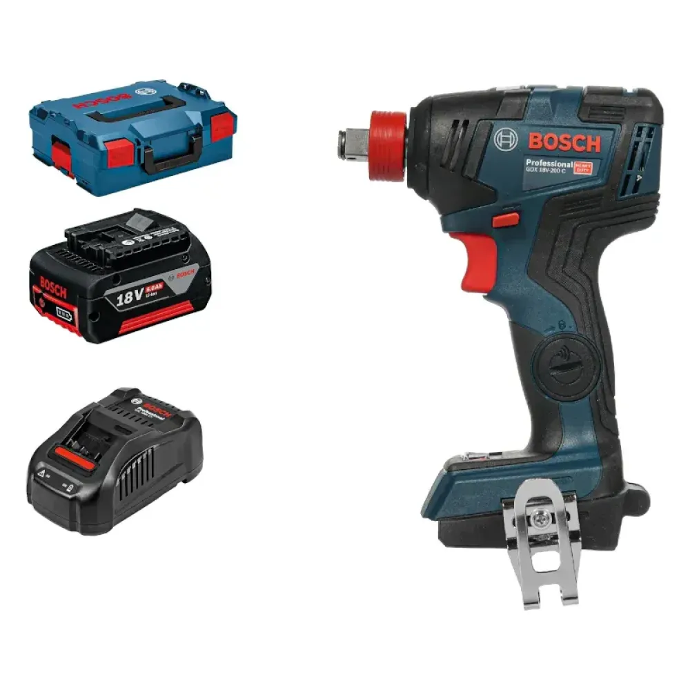 Bosch GDX 18V-200 C Professional аккумуляторный ударный гайковёрт (1 x 4 Ач, ЗУ), 0615990M46